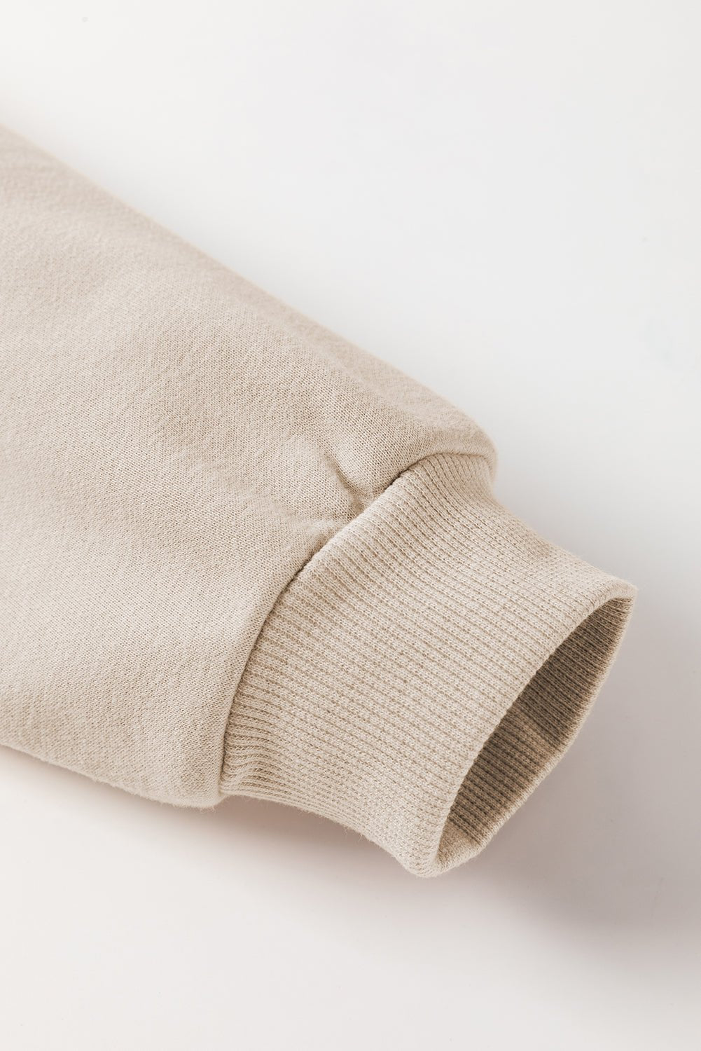 Parchment Knit Crochet Exposed Seam Ribbed Trim Sweatshirt - Crowned Energy CO.