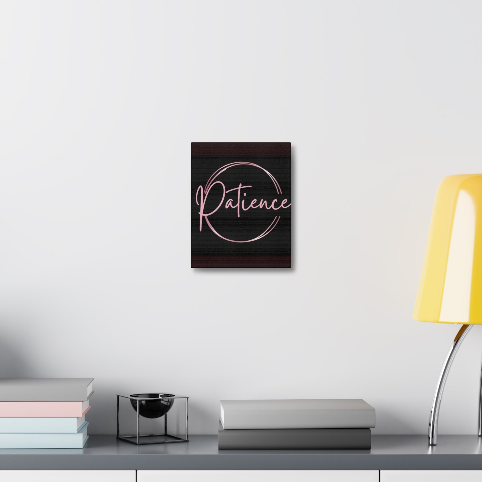 Patience Script Wall Art - Stretched Canvas Inspirational Decor - Crowned Energy CO.