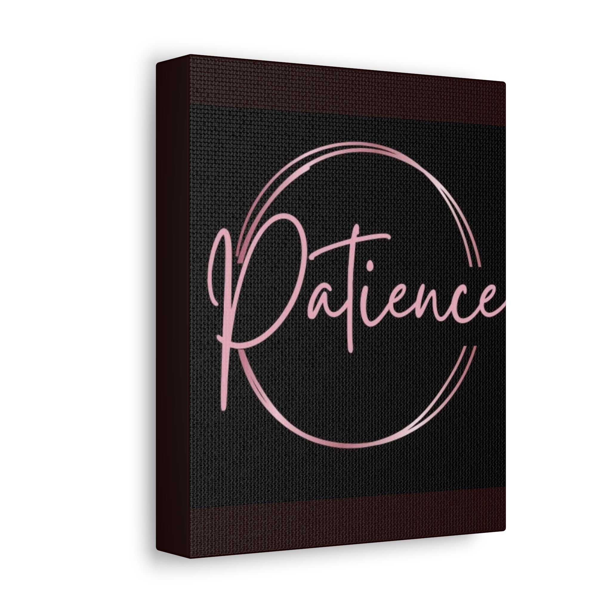 Patience Script Wall Art - Stretched Canvas Inspirational Decor - Crowned Energy CO.