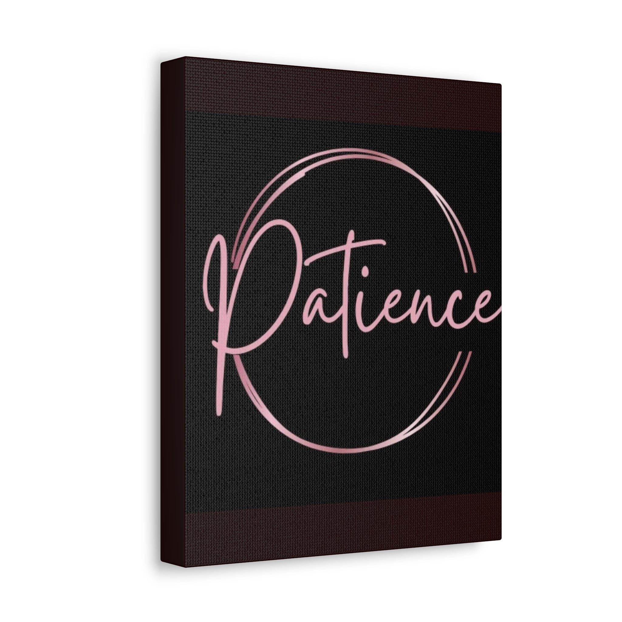 Patience Script Wall Art - Stretched Canvas Inspirational Decor - Crowned Energy CO.