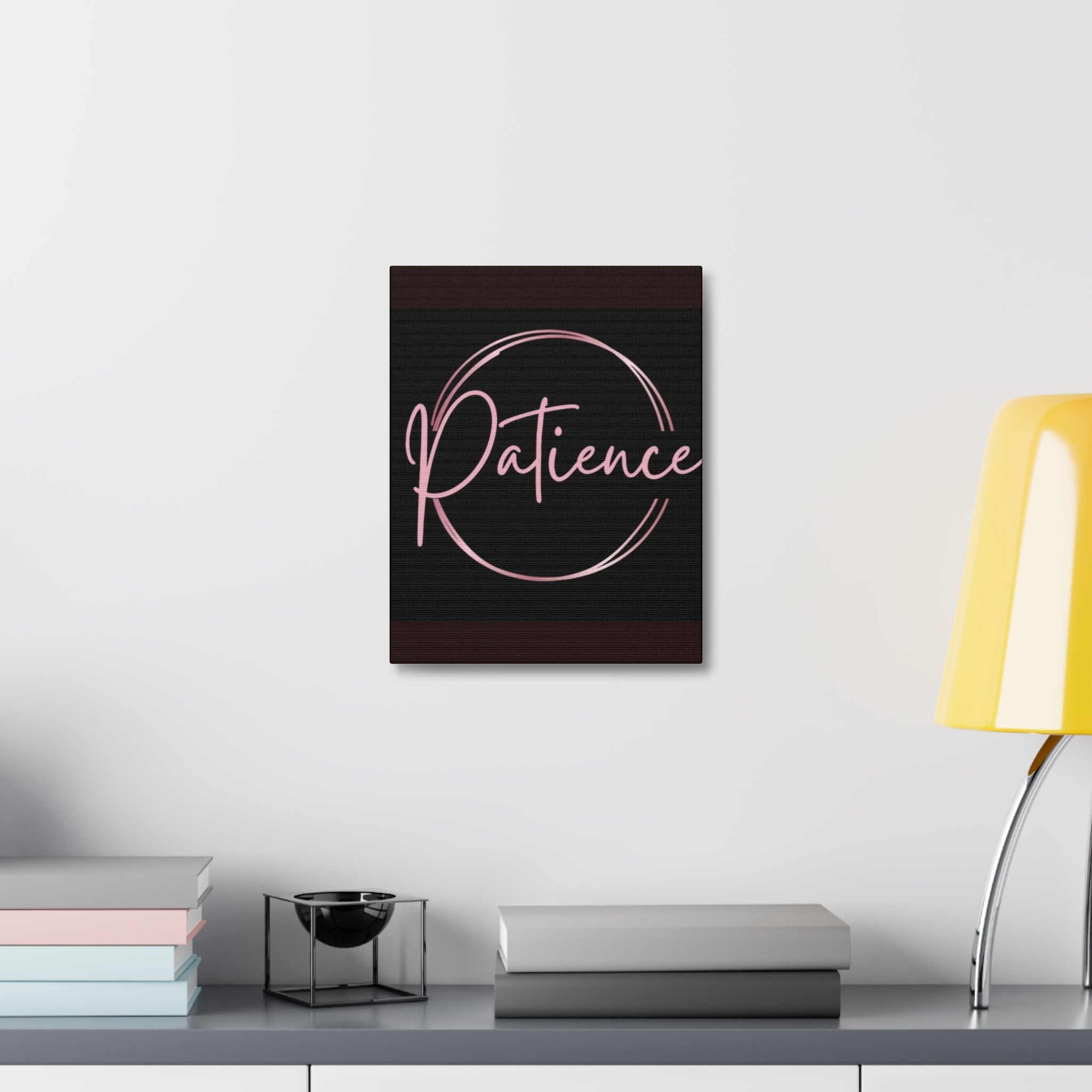 Patience Script Wall Art - Stretched Canvas Inspirational Decor - Crowned Energy CO.