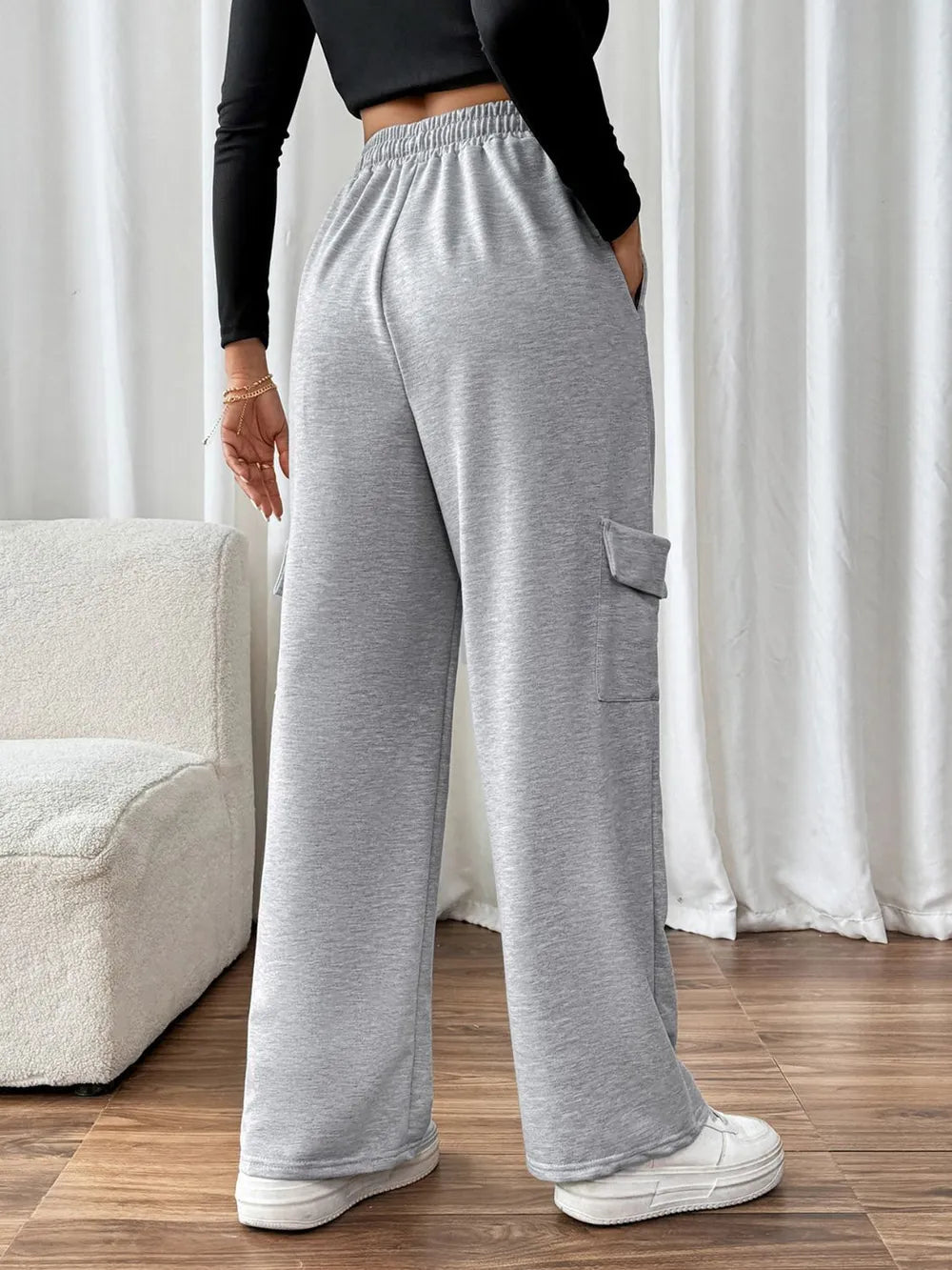 Perfee Drawstring Elastic Waist Joggers with Pockets - Crowned Energy CO.