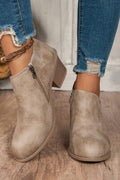 Philippine Gray Tulip Opening Suede Ankle Boots - Crowned Energy CO.