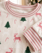 Pink Christmas Bow Tree Print 2 - Piece Lounge Set - Crowned Energy CO.