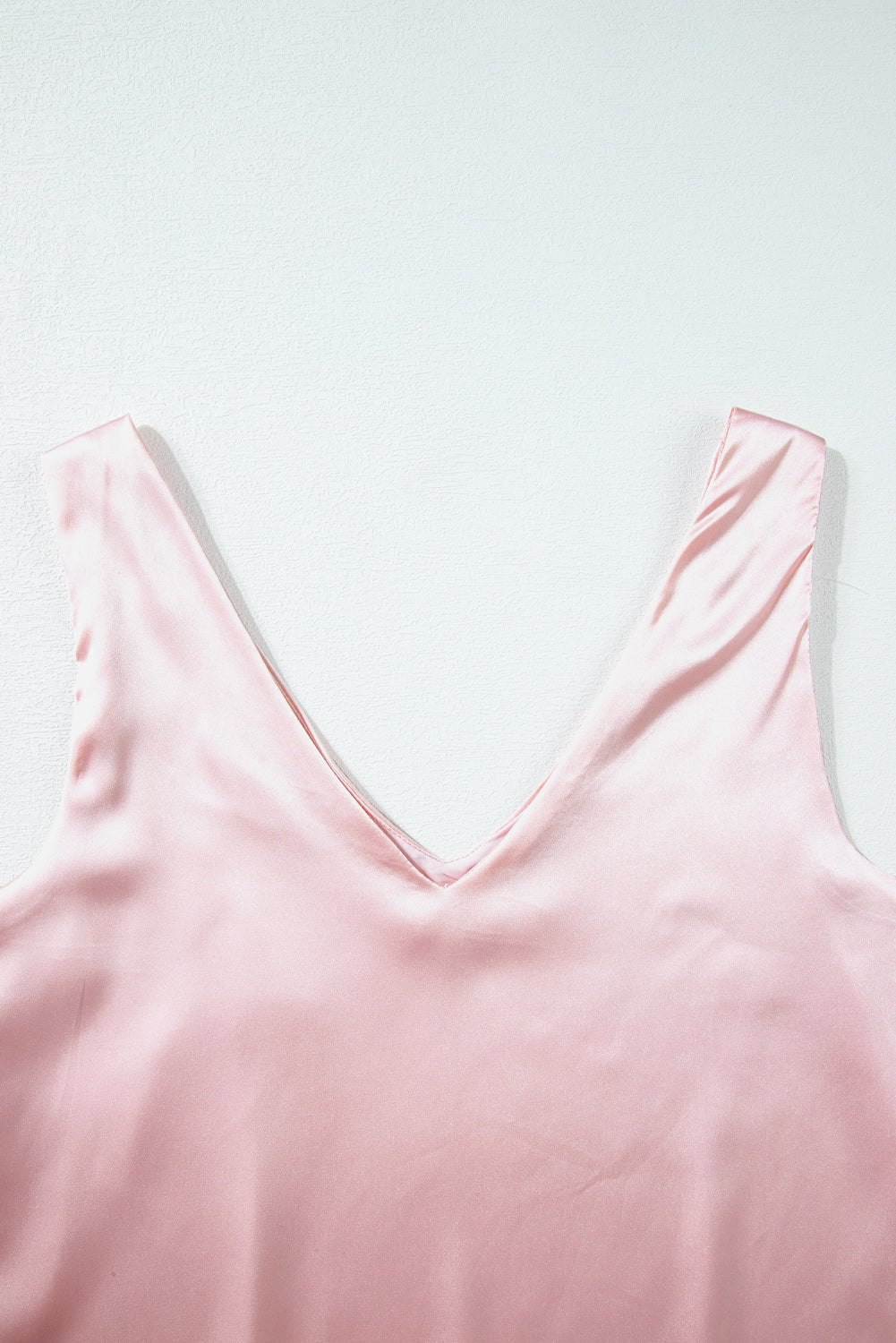 Pink Deep V Neck Loose Tank Top - Crowned Energy CO.