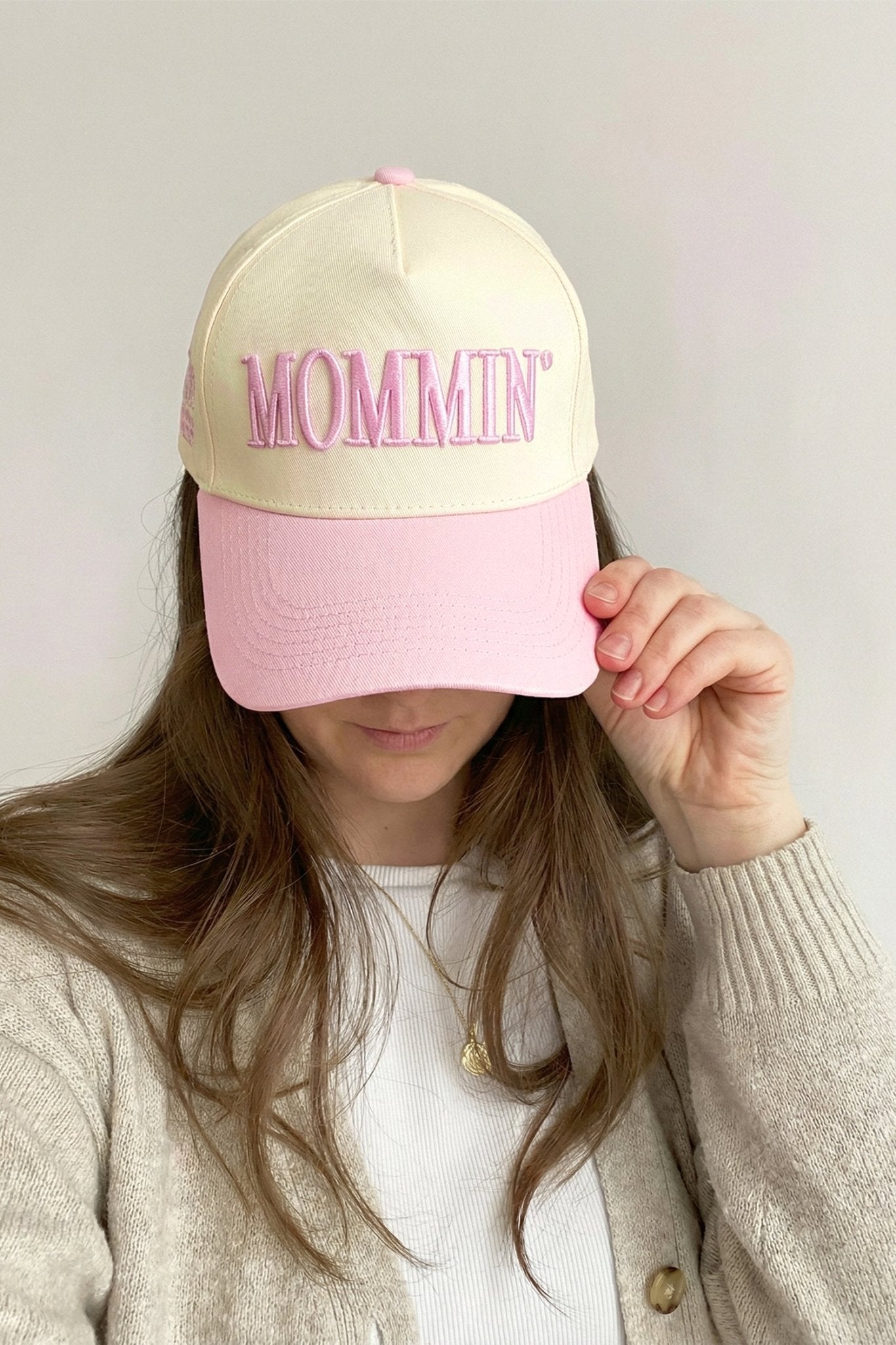 Pink MOMMIN Embroidered Color Block Baseball Cap - Crowned Energy CO.