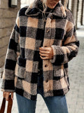 Plaid Sherpa Button - Down Outerwear - Crowned Energy CO.