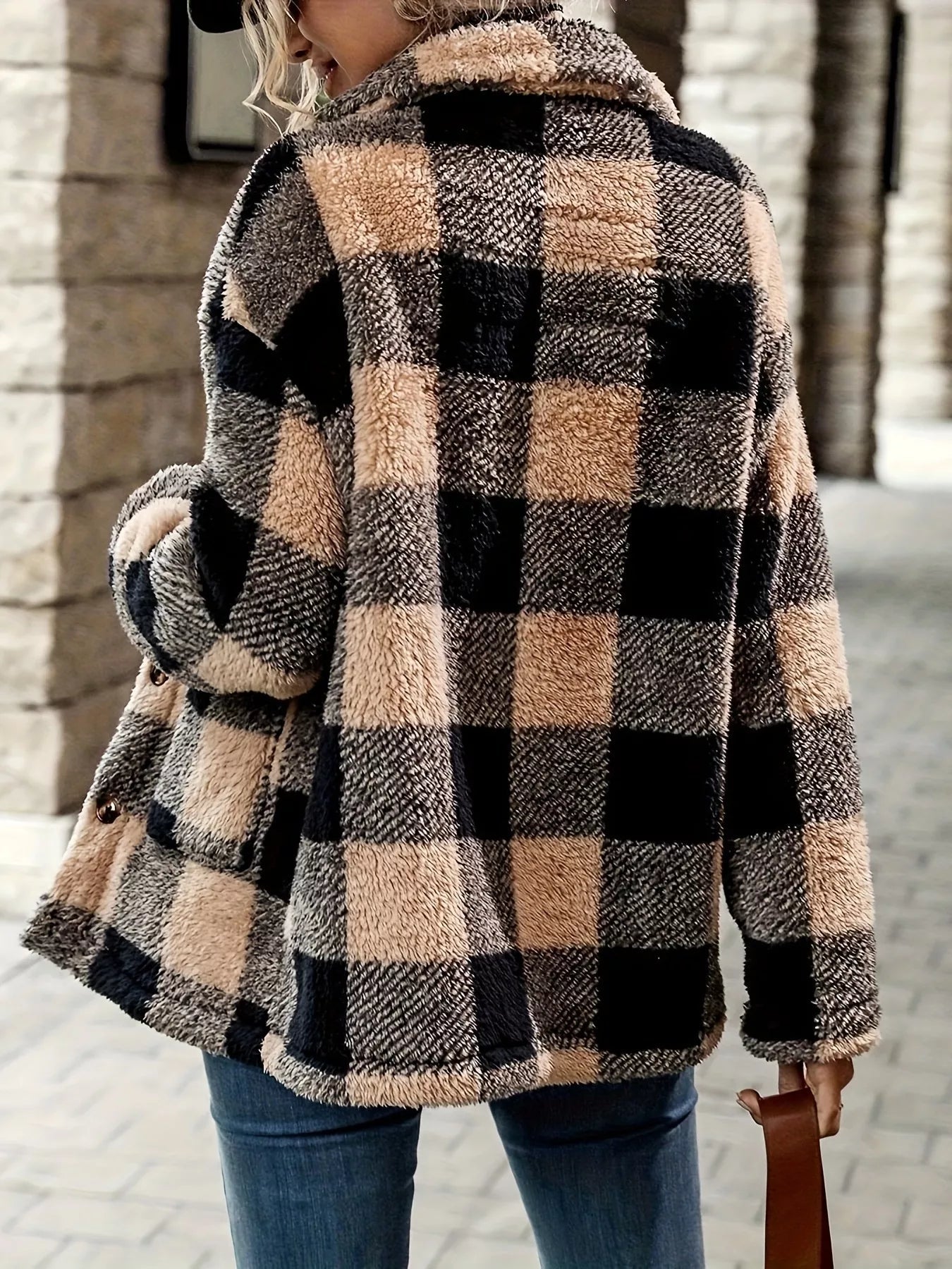 Plaid Sherpa Button - Down Outerwear - Crowned Energy CO.