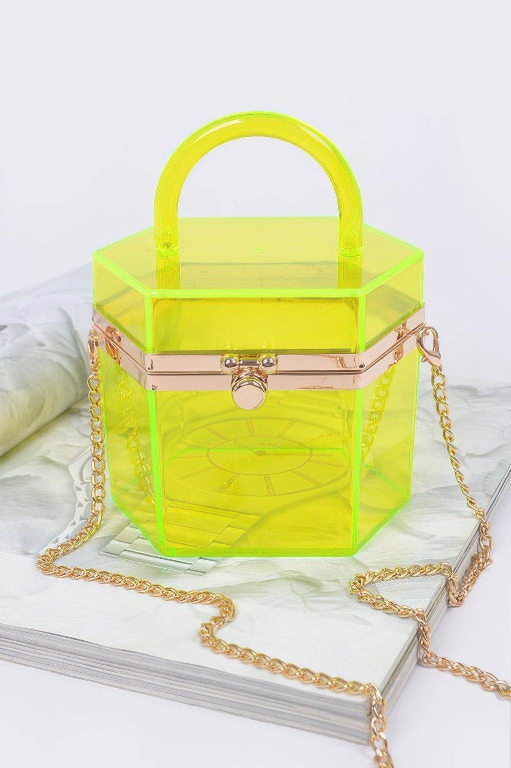 Plastic Hard Mini Clutch W/handle - Crowned Energy CO.