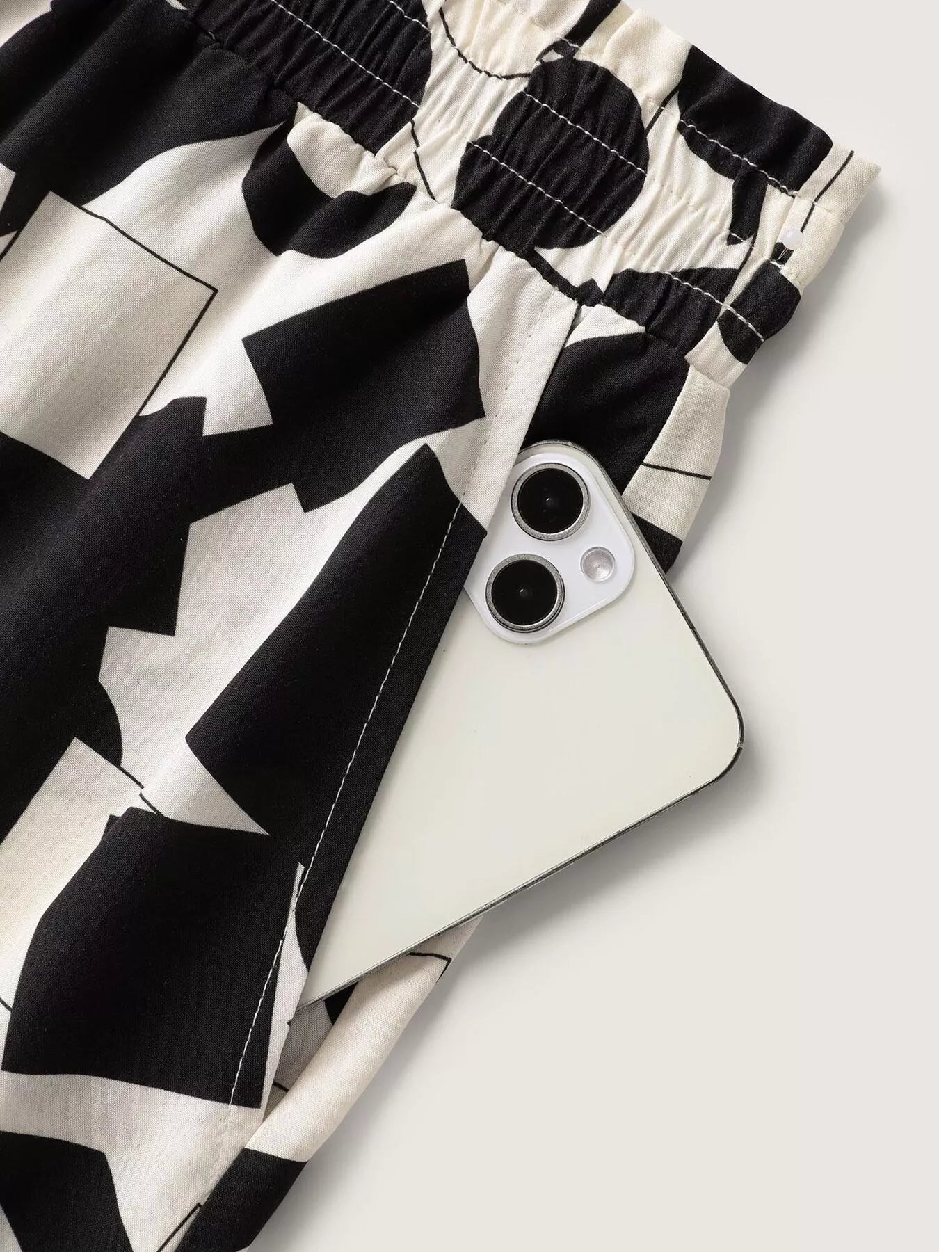 Plus Size Abstract Print Wide Leg Pants - Crowned Energy CO.