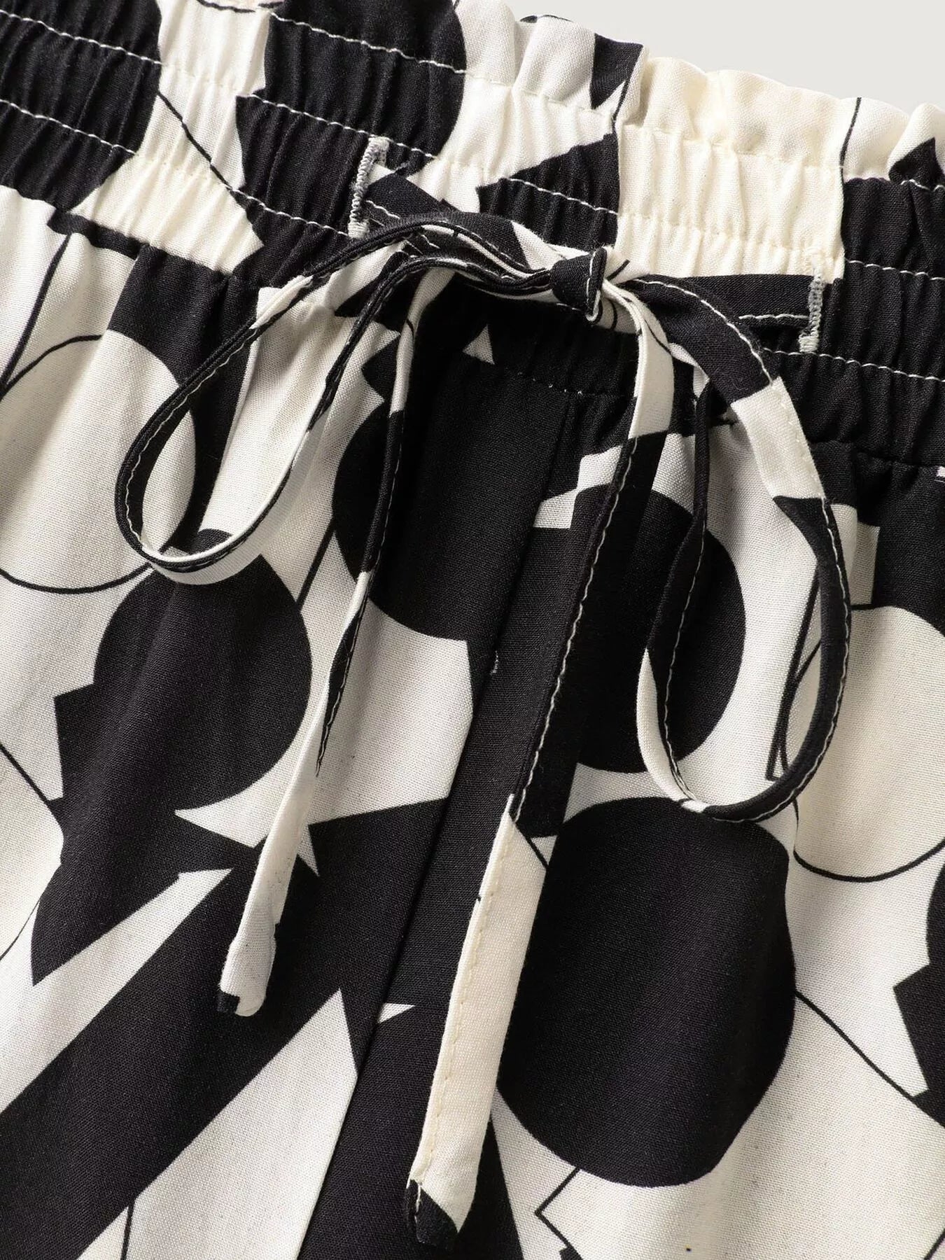 Plus Size Abstract Print Wide Leg Pants - Crowned Energy CO.