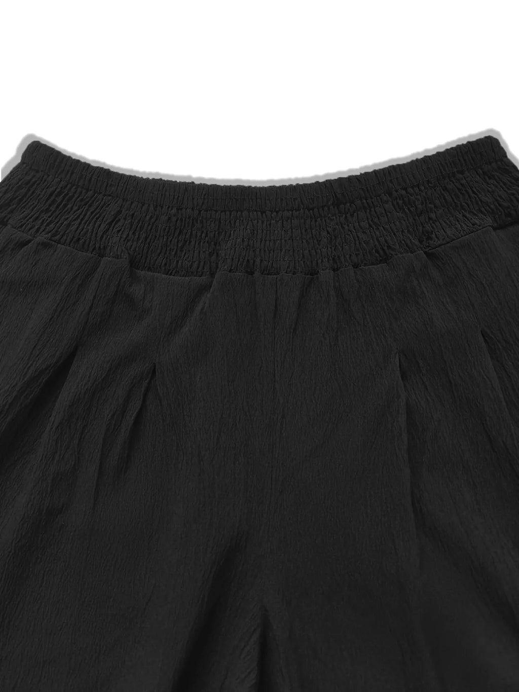 Plus Size High Waist Wide Leg Smocked Waist Pants - Crowned Energy CO.