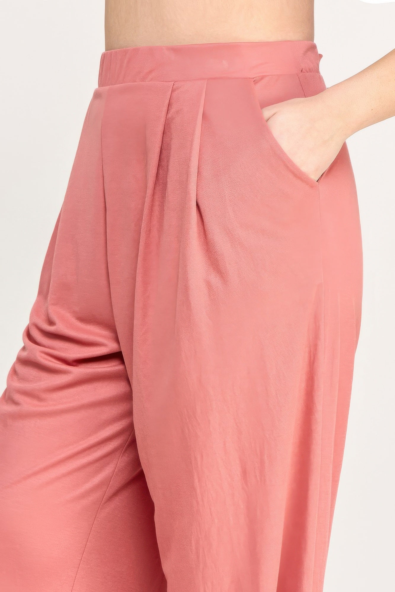 Plus Size Knit Linen Pleated Wide Leg Pants - Crowned Energy CO.