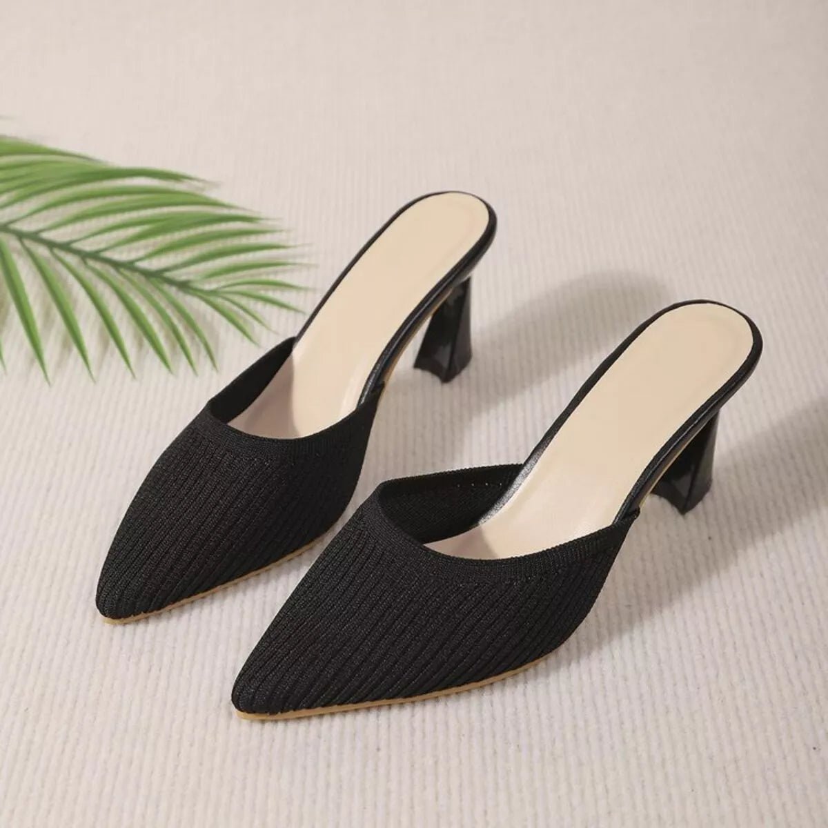 Crowned Energy CO. Black / 35 Trendsi Shoes & Bags/Crossbody Bags Point Toe Flare Heels Sandals