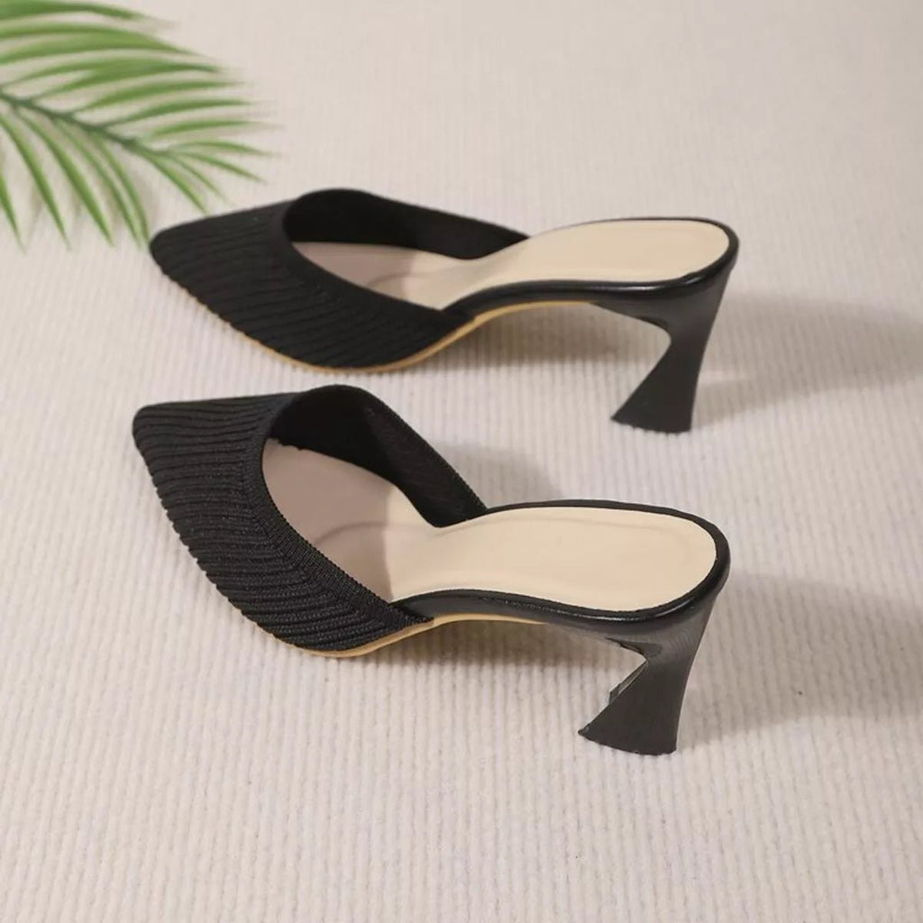 Crowned Energy CO. Black / 35 Trendsi Shoes & Bags/Crossbody Bags Point Toe Flare Heels Sandals