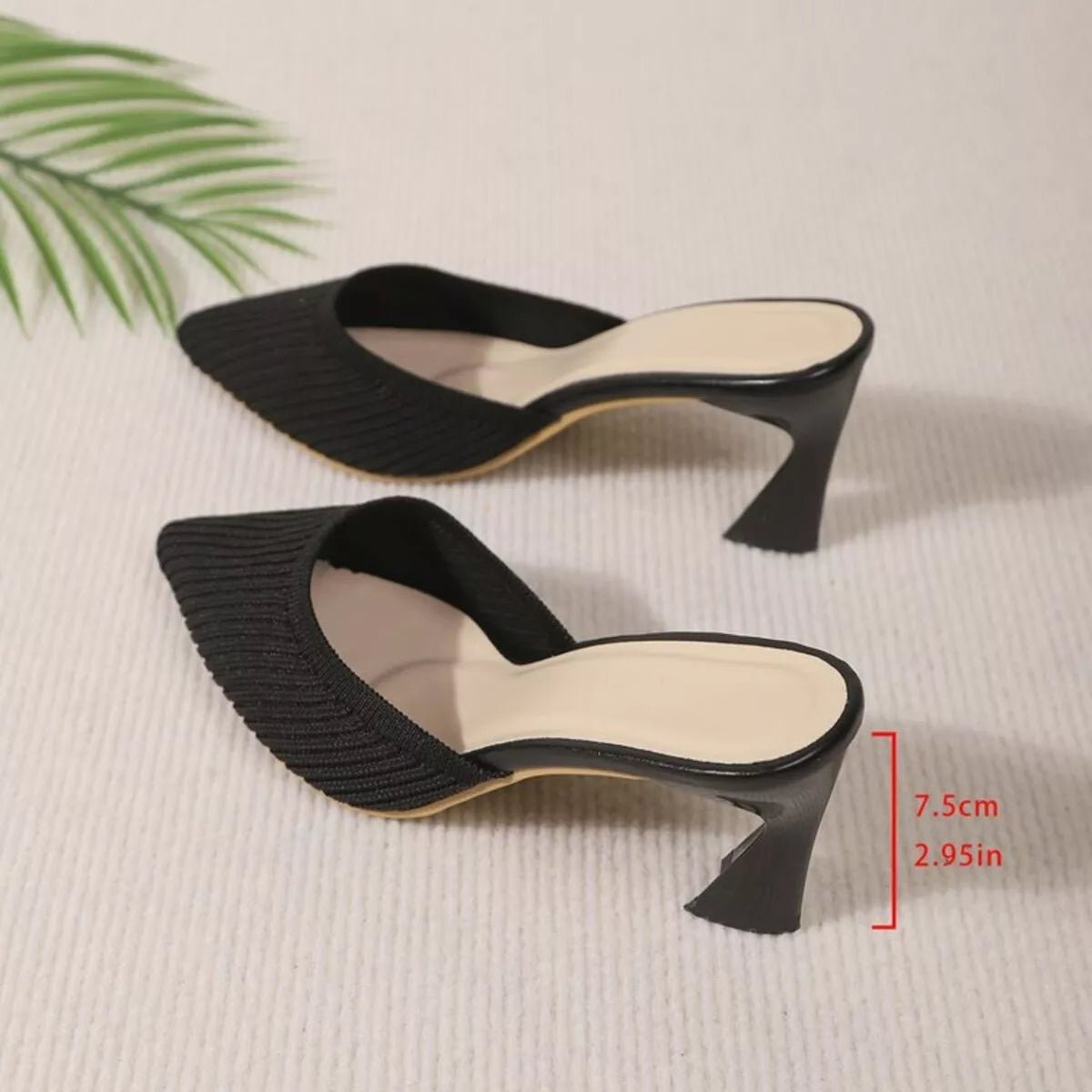 Crowned Energy CO. Black / 35 Trendsi Shoes & Bags/Crossbody Bags Point Toe Flare Heels Sandals