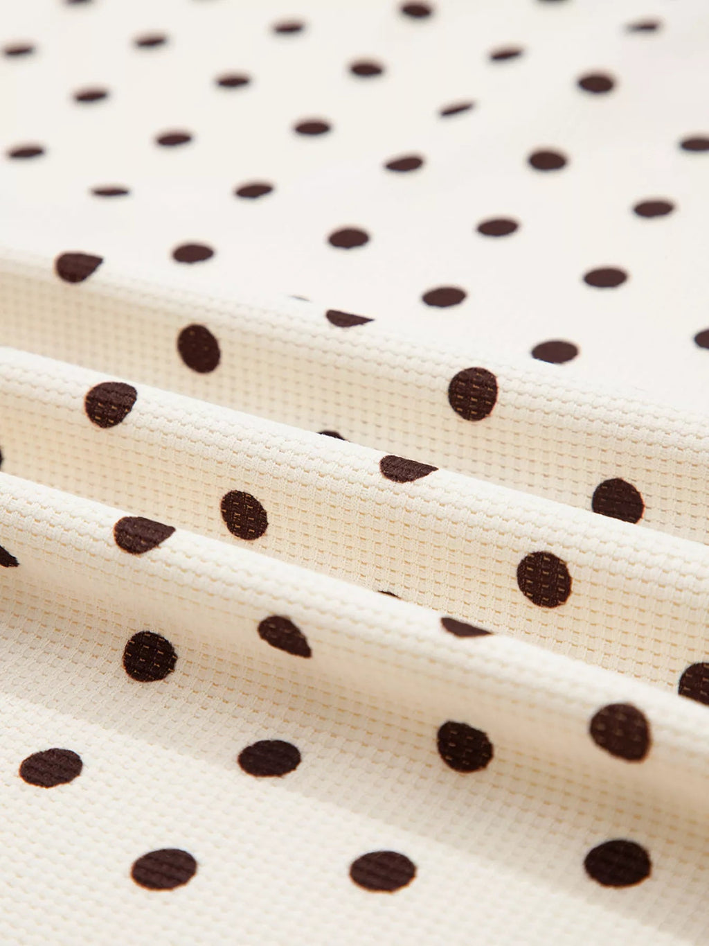 Crowned Energy CO. Dot / S Trendsi Loungewear & Sleepwear/Loungewear Polka Dot Notched Long Sleeve Top and Drawstring Joggers Lounge Set