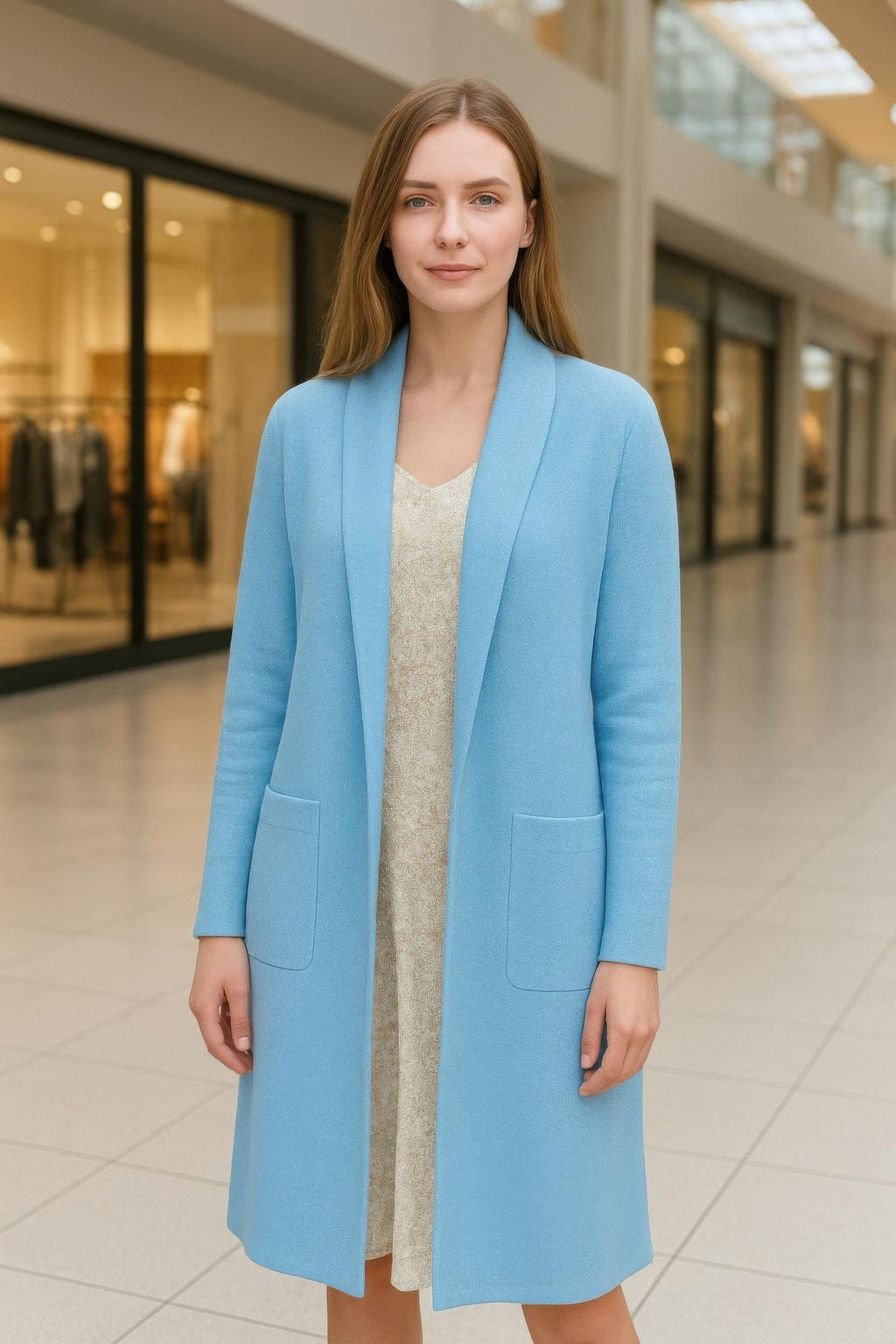 Premium Long Maxi Cardigan With Pockets Stretch - Crowned Energy CO.