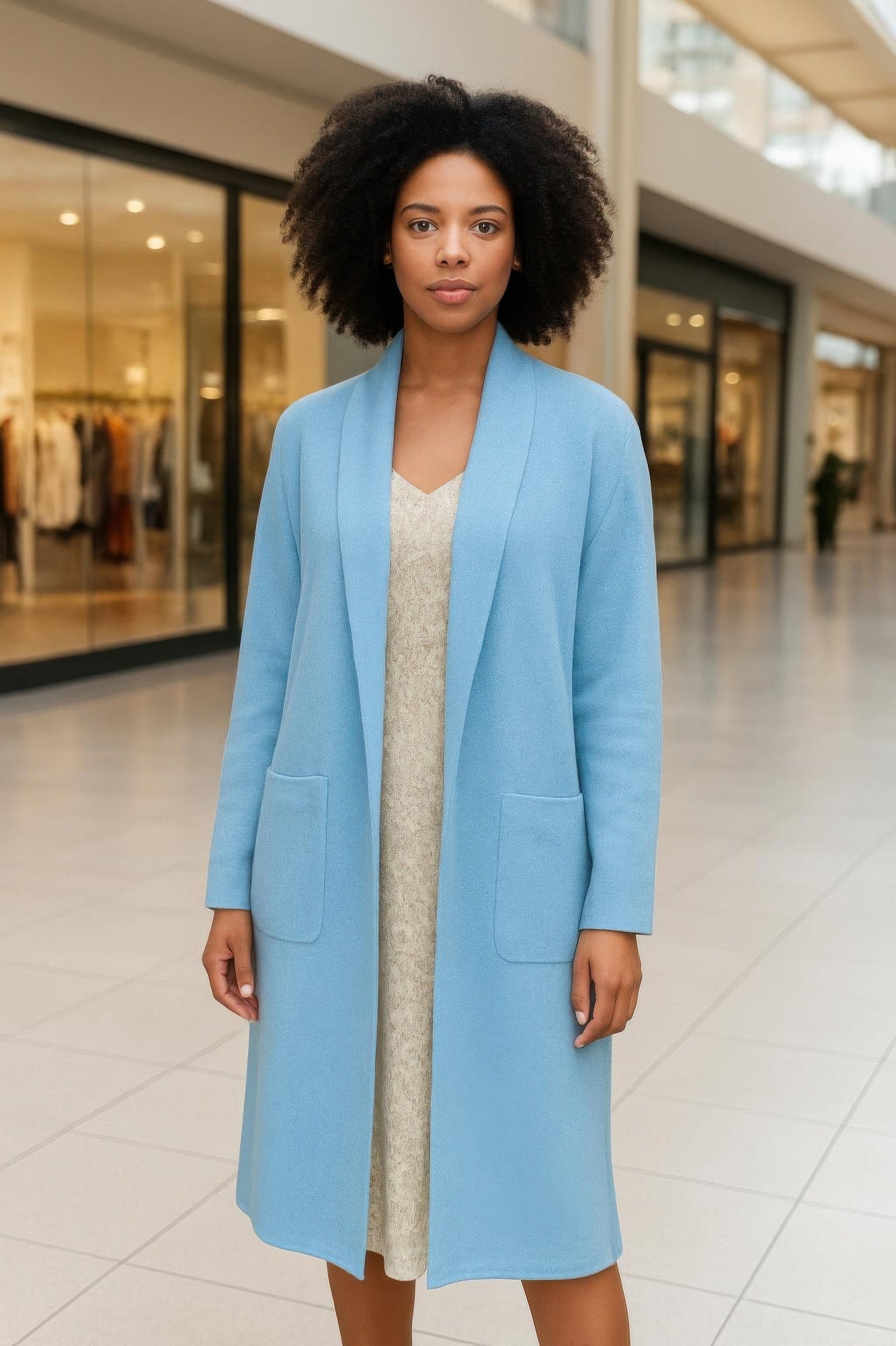 Premium Long Maxi Cardigan With Pockets Stretch - Crowned Energy CO.