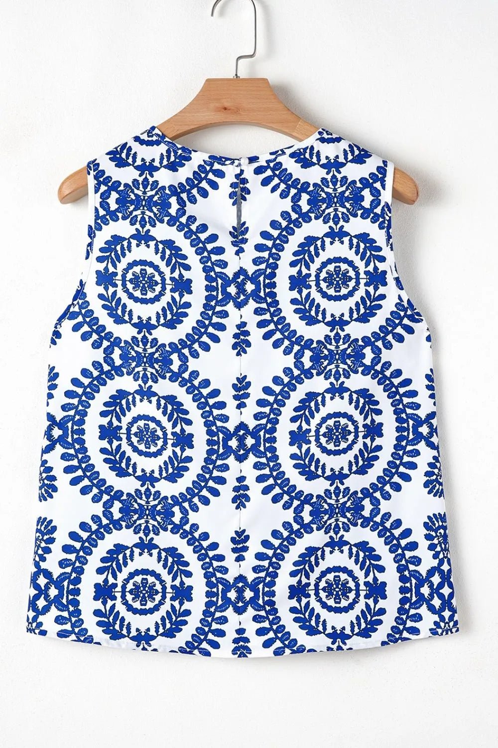 Crowned Energy CO. Blue / S Trendsi Shirt Printed Crew Neck Sleeveless Top