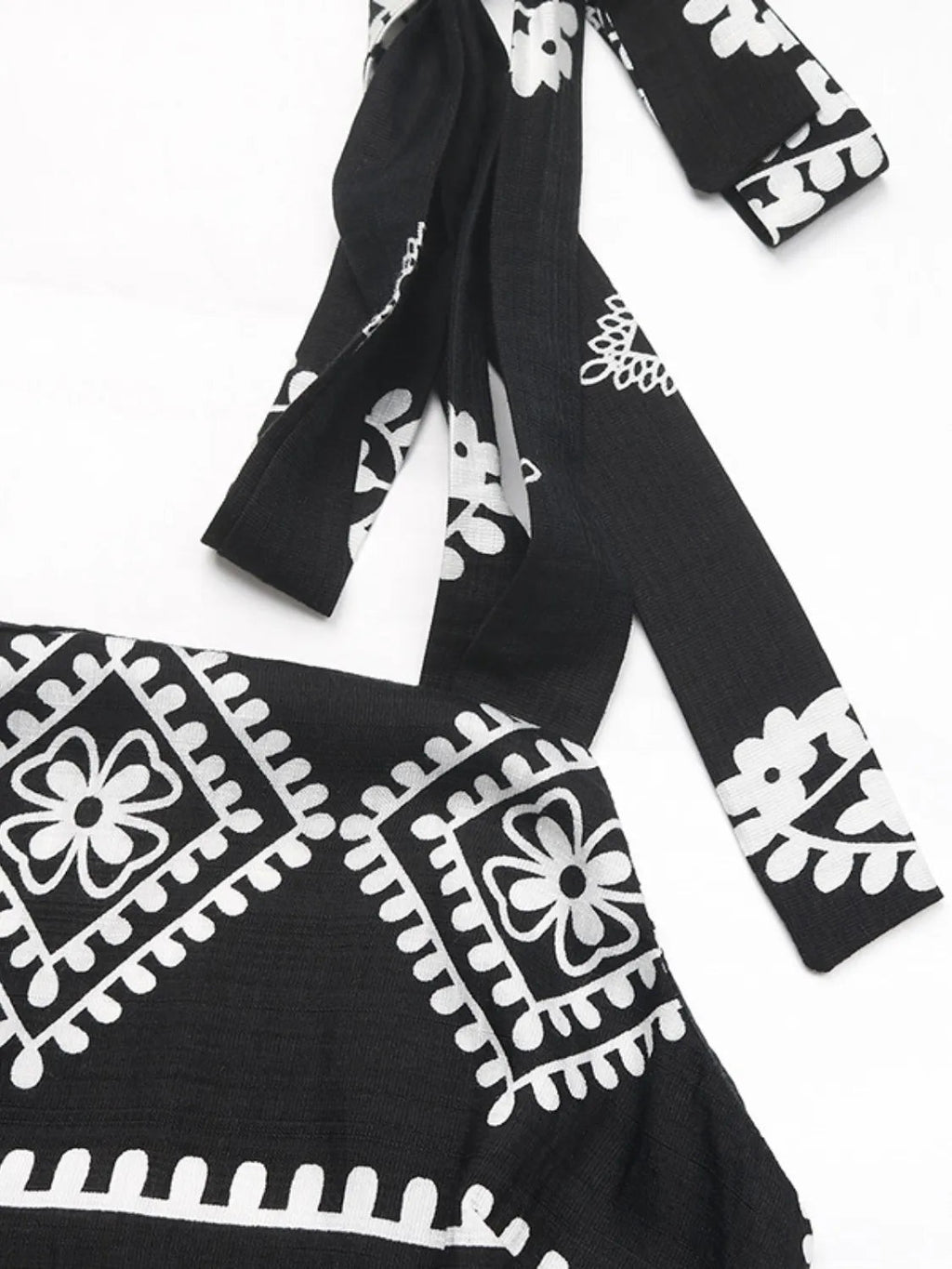 Crowned Energy CO. Black / S Trendsi Dresses Printed Square Neck Maxi Cami Dress