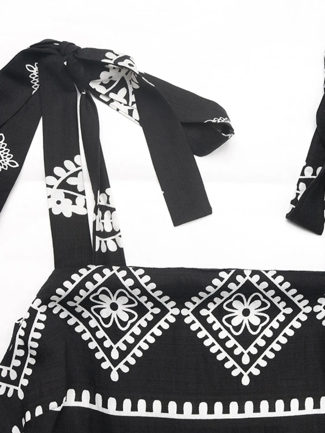 Crowned Energy CO. Black / S Trendsi Dresses Printed Square Neck Maxi Cami Dress