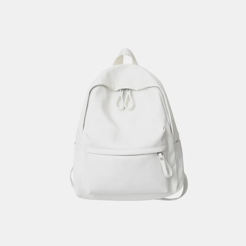 PU Leather Zip Backpack Bag - Crowned Energy CO.