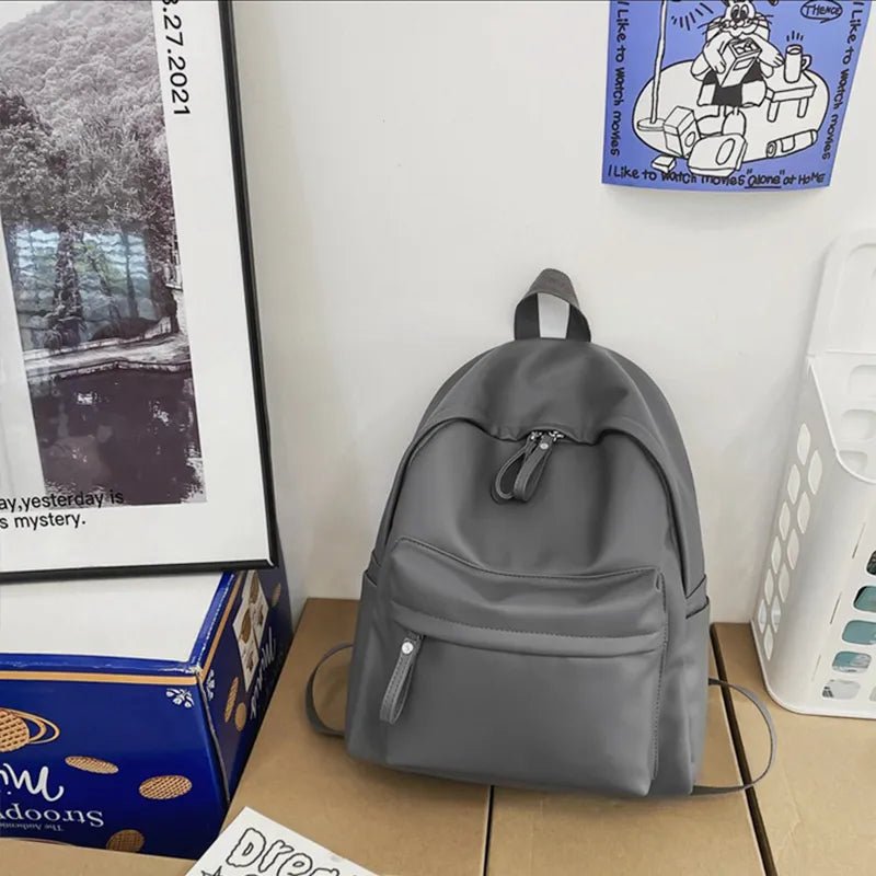 PU Leather Zip Backpack Bag - Crowned Energy CO.