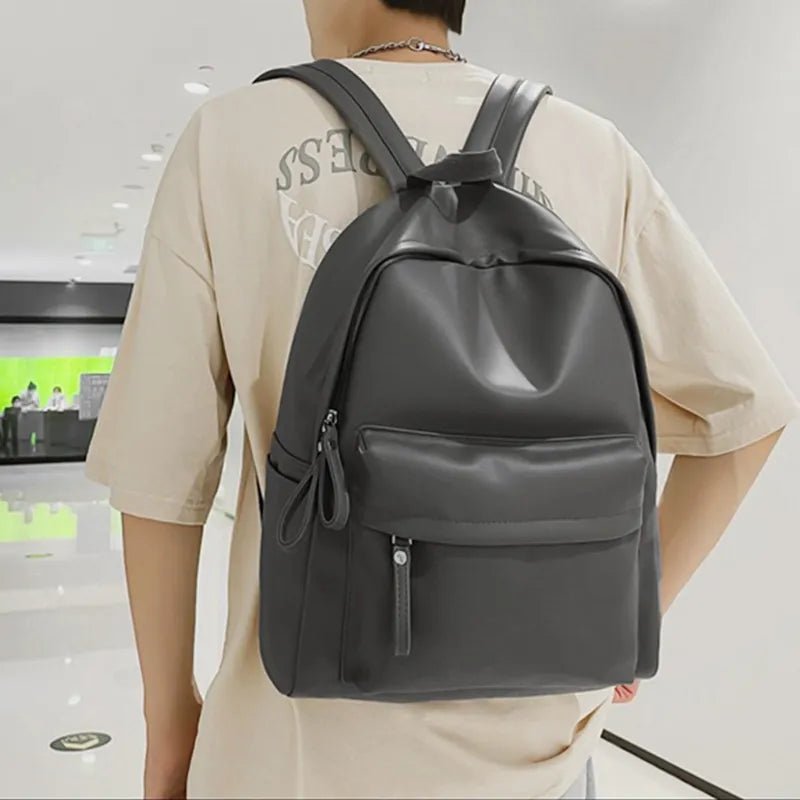 PU Leather Zip Backpack Bag - Crowned Energy CO.