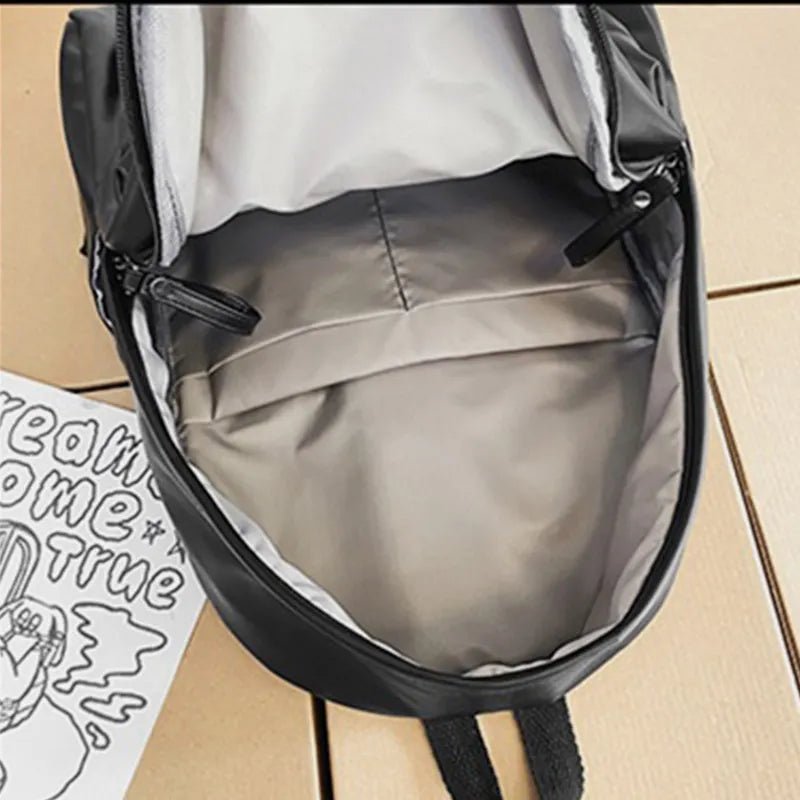 PU Leather Zip Backpack Bag - Crowned Energy CO.