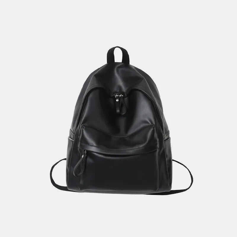 PU Leather Zip Backpack Bag - Crowned Energy CO.