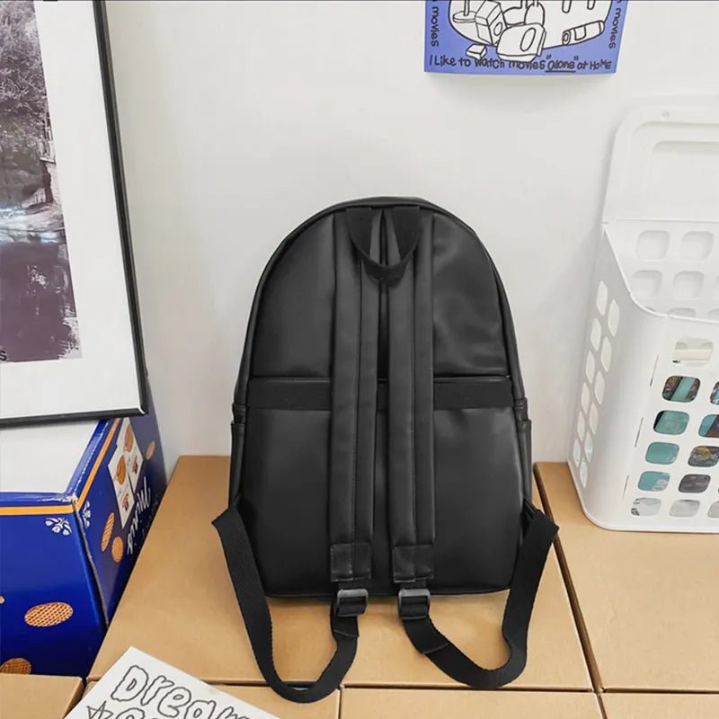 PU Leather Zip Backpack Bag - Crowned Energy CO.