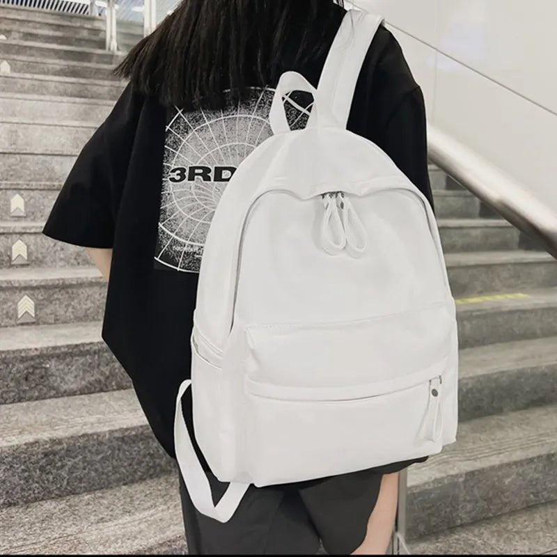 PU Leather Zip Backpack Bag - Crowned Energy CO.