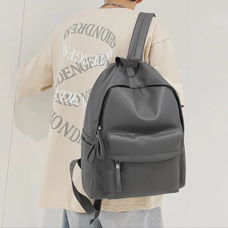PU Leather Zip Backpack Bag - Crowned Energy CO.