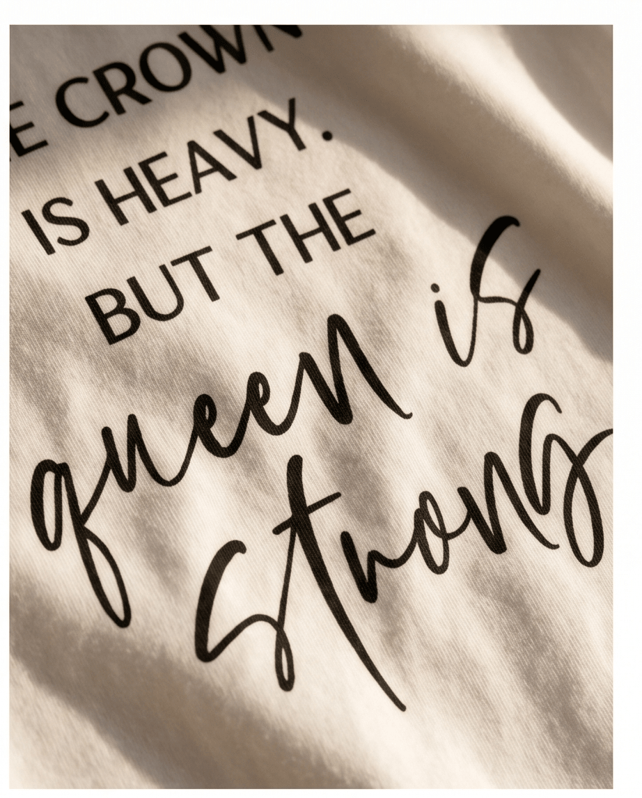 Queen Strength Quote T-Shirt – The Crown Is Heavy Tee - Crowned Energy CO.
