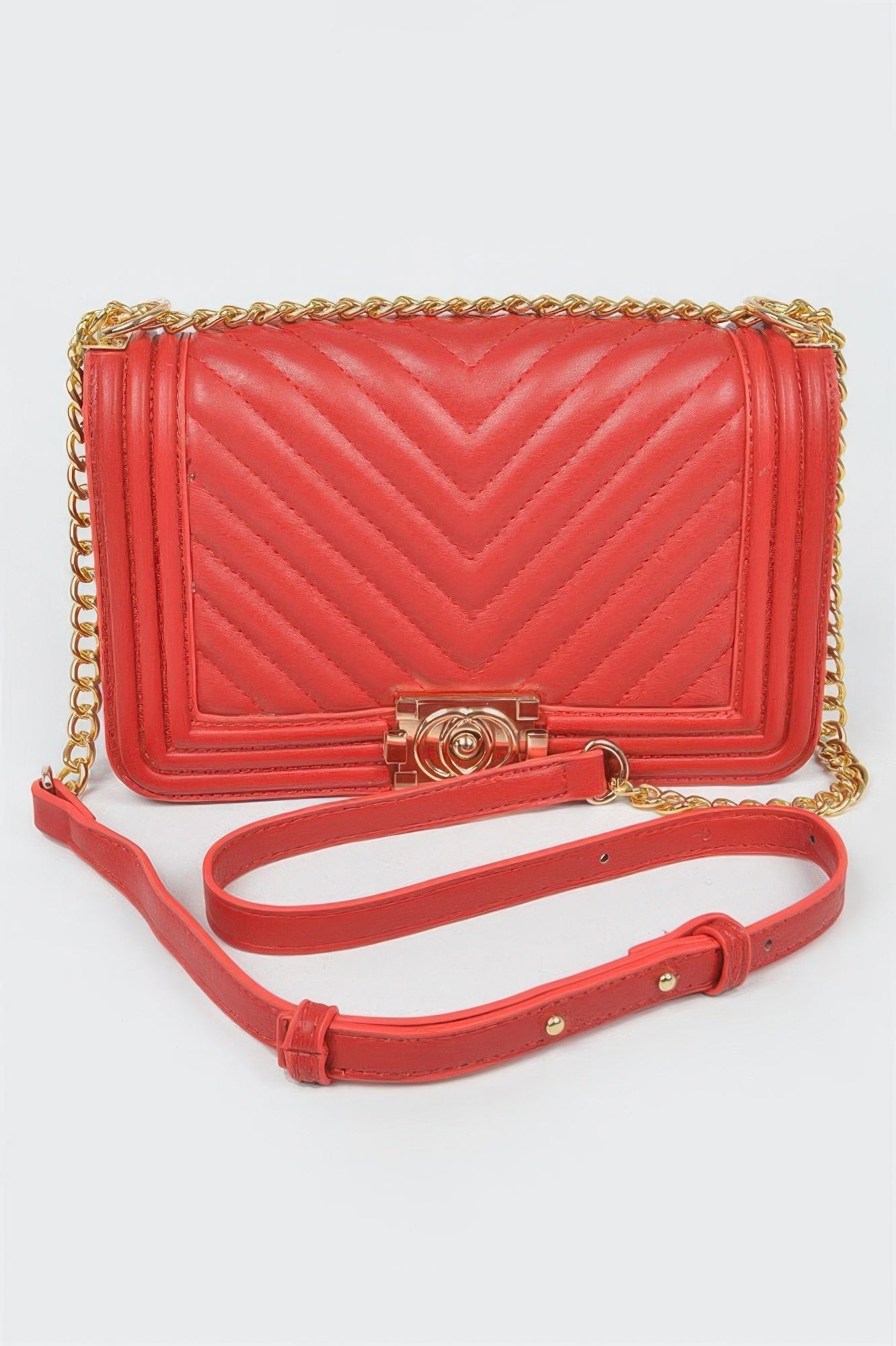 Quilted Chain Shoulder Bag - Crowned Energy CO.