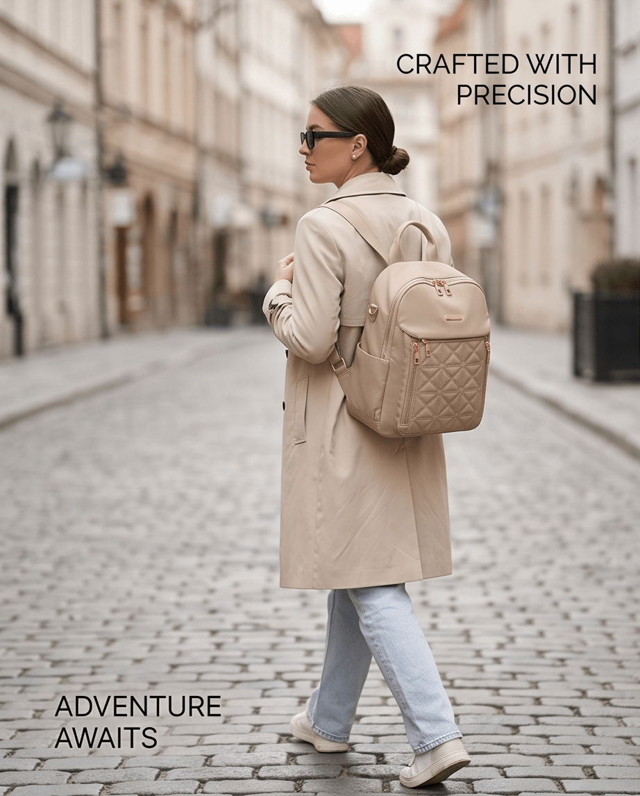Quilted Oxford Backpack in Durable Oxford Cloth - Crowned Energy CO.