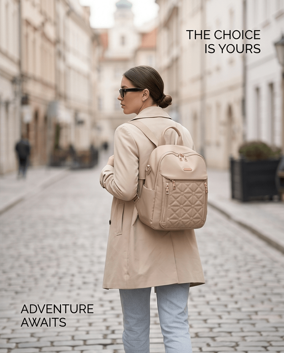 Quilted Oxford Backpack in Durable Oxford Cloth - Crowned Energy CO.