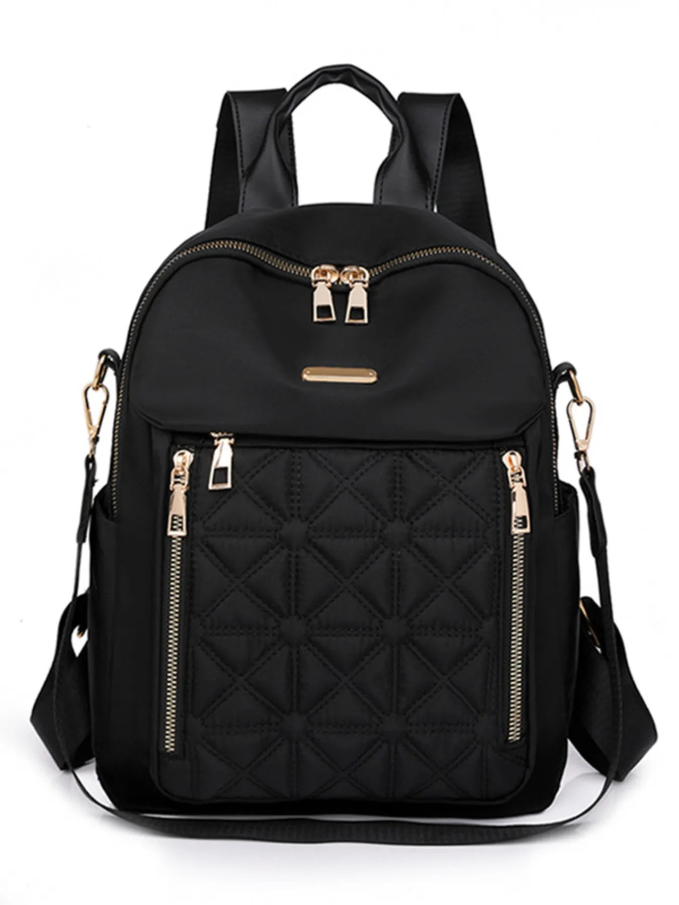 Crowned Energy CO. Black / One Size Trendsi Accessories Quilted Oxford Cloth Backpack Bag