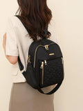 Crowned Energy CO. Black / One Size Trendsi Accessories Quilted Oxford Cloth Backpack Bag