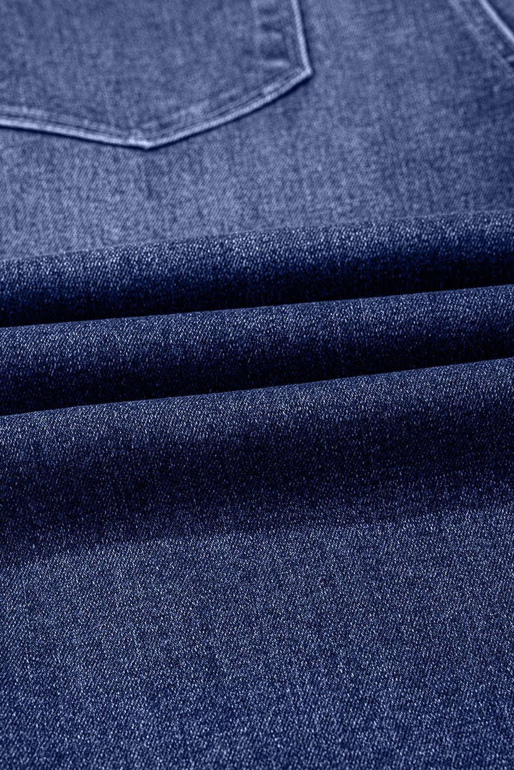 Crowned Energy CO. Real Teal / 4 / 71.5%Cotton+25%Polyester+2%Viscose+1.5%Elastane Dear-Lover Dropshipping Bottoms/Jeans Real Teal Folded Cuffs Distressed Straight High Waist Jeans