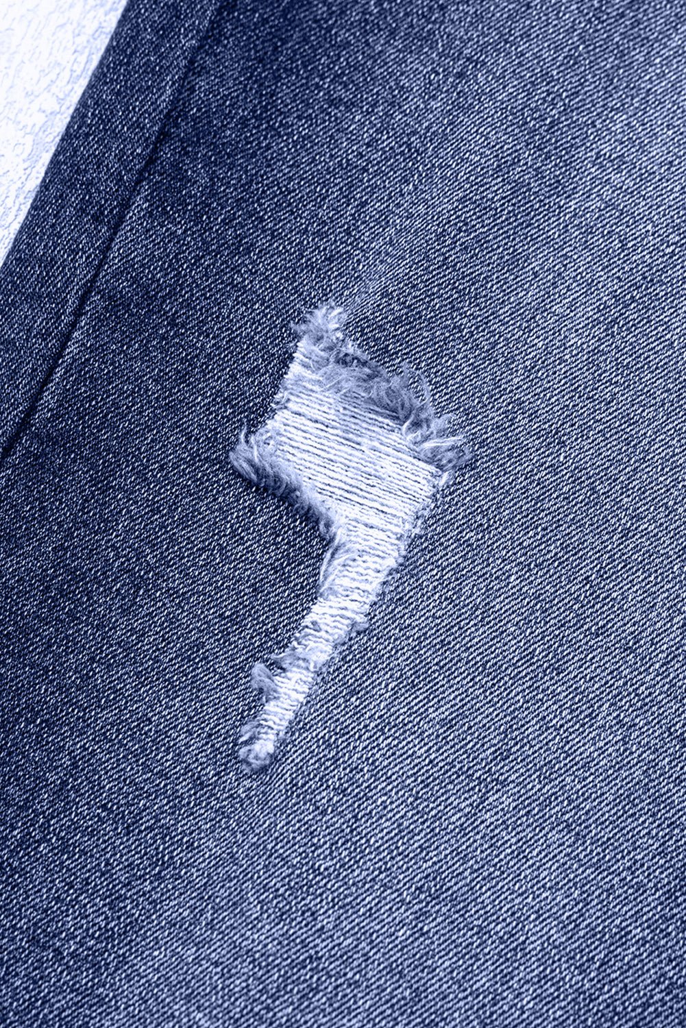 Crowned Energy CO. Real Teal / 4 / 71.5%Cotton+25%Polyester+2%Viscose+1.5%Elastane Dear-Lover Dropshipping Bottoms/Jeans Real Teal Folded Cuffs Distressed Straight High Waist Jeans