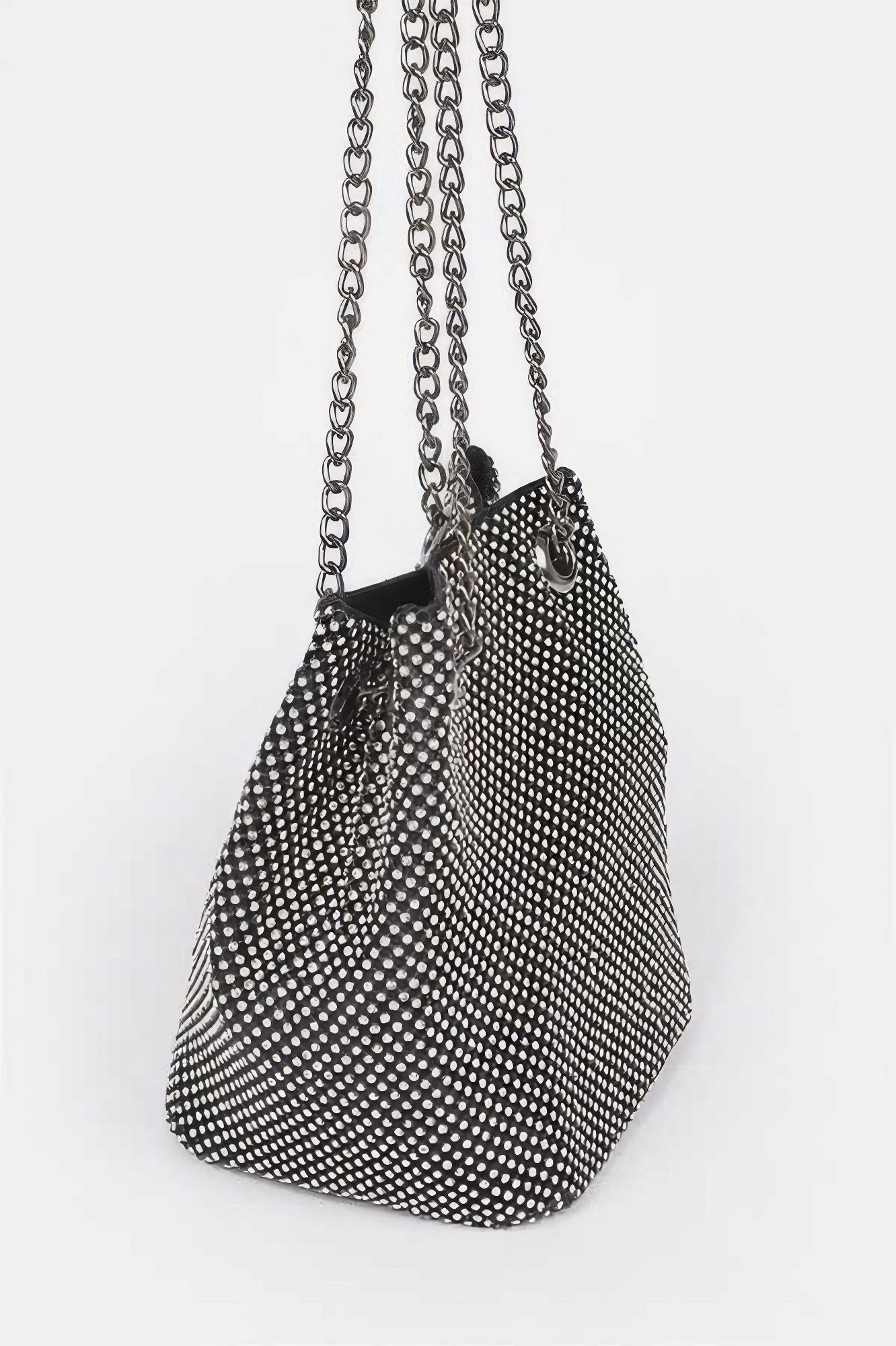 Rhinestone Bucket Chain Bag - Crowned Energy CO.