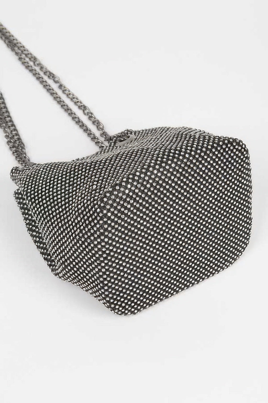 Rhinestone Bucket Chain Bag - Crowned Energy CO.