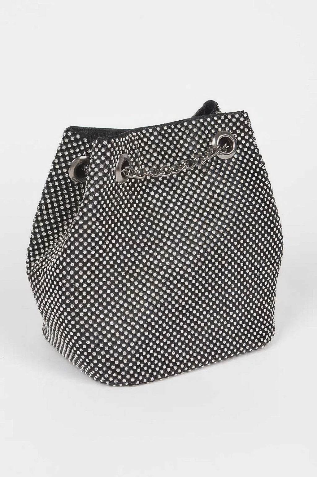 Rhinestone Bucket Chain Bag - Crowned Energy CO.