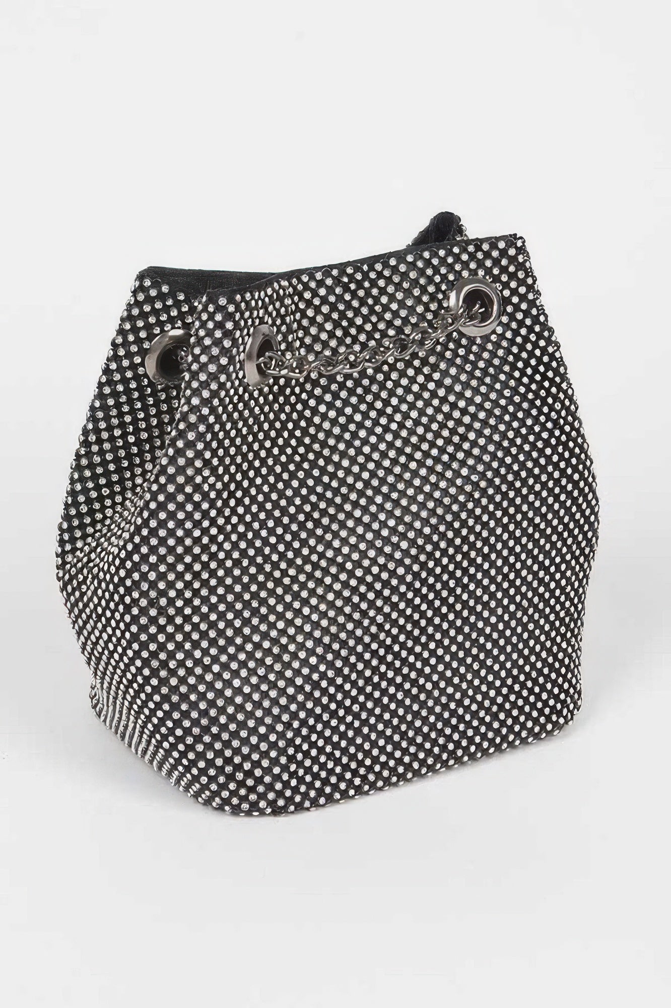 Rhinestone Bucket Chain Bag - Crowned Energy CO.