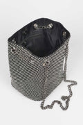 Rhinestone Bucket Chain Bag - Crowned Energy CO.