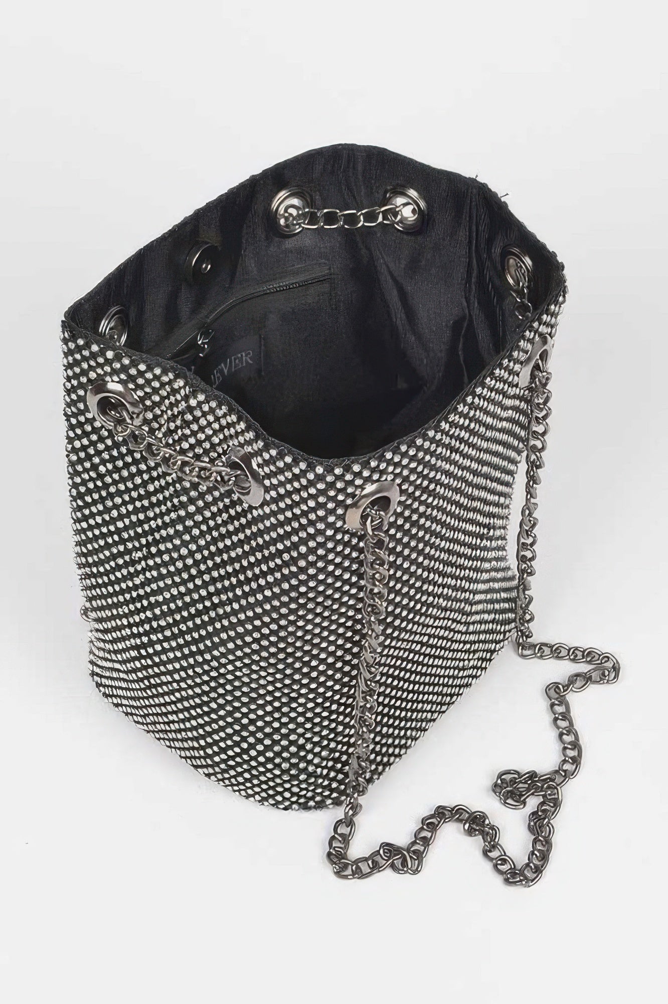 Rhinestone Bucket Chain Bag - Crowned Energy CO.