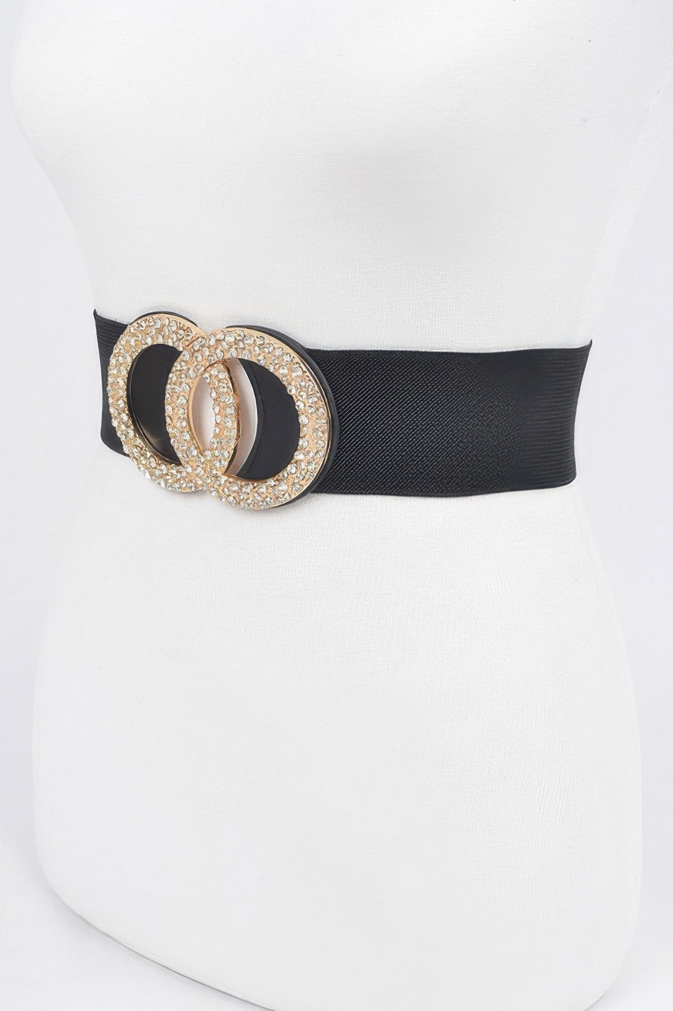 Rhinestone Buckle Plus Size Elastic Belt - Crowned Energy CO.