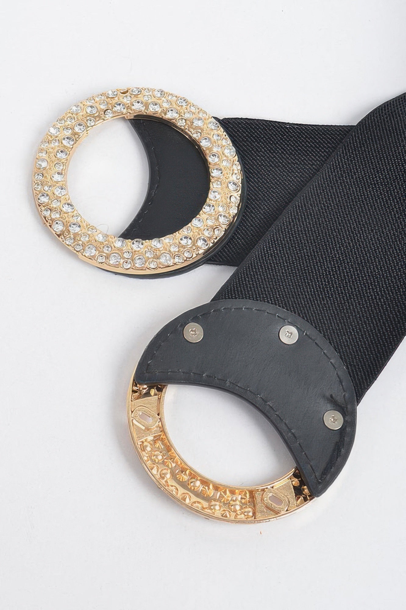 Rhinestone Buckle Plus Size Elastic Belt - Crowned Energy CO.